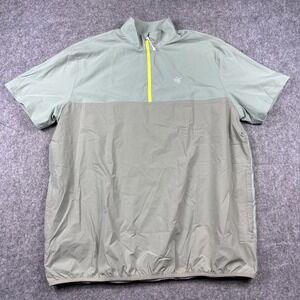 Random Golf Club 1/4 Zip Pullover 2XL Green Windbreaker Shirt Pockets Mens